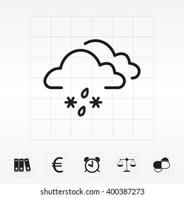 Single weather icon - Cloud with Snow and Rain