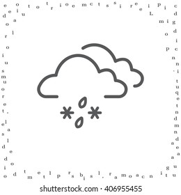Single weather icon - Cloud with Snow and Rain