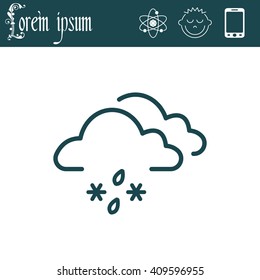 Single weather icon - Cloud with Snow and Rain