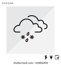 Single weather icon - Cloud with Snow and Rain