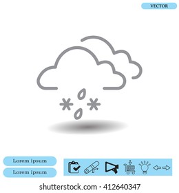 Single weather icon - Cloud with Snow and Rain