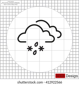 Single weather icon - Cloud with Snow and Rain