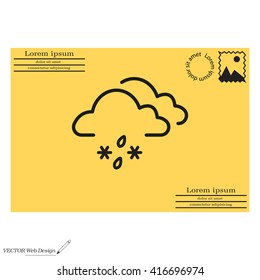 Single weather icon - Cloud with Snow and Rain