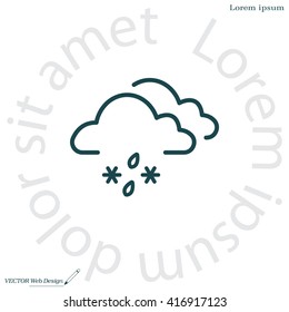 Single weather icon - Cloud with Snow and Rain