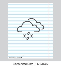 Single weather icon - Cloud with Snow and Rain
