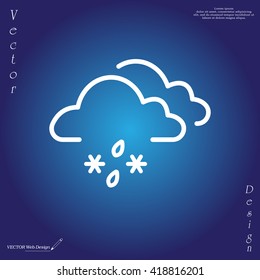 Single weather icon - Cloud with Snow and Rain