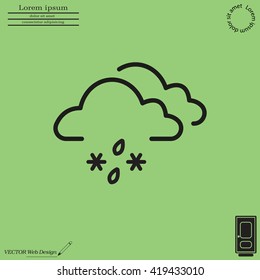 Single weather icon - Cloud with Snow and Rain