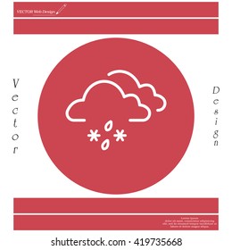 Single weather icon - Cloud with Snow and Rain