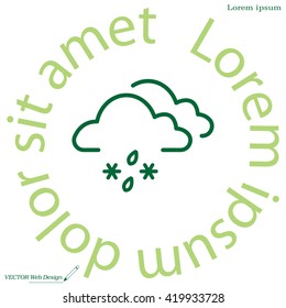 Single weather icon - Cloud with Snow and Rain