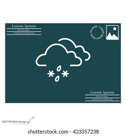 Single weather icon - Cloud with Snow and Rain