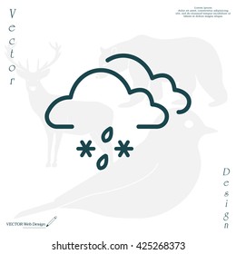 Single weather icon - Cloud with Snow and Rain