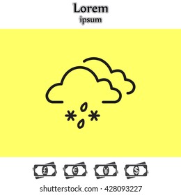 Single weather icon - Cloud with Snow and Rain
