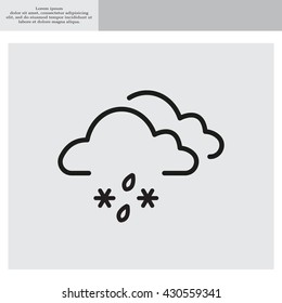Single weather icon - Cloud with Snow and Rain