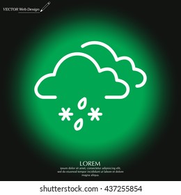 Single weather icon - Cloud with Snow and Rain