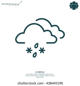 Single weather icon - Cloud with Snow and Rain