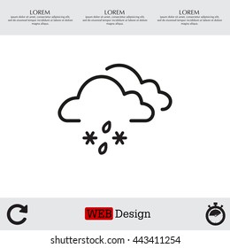 Single weather icon - Cloud with Snow and Rain