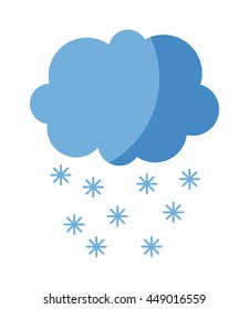 Single weather icon cloud with snow storm meteorology winter element