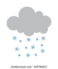 Single Weather Icon Cloud With Snow Storm Meteorology Winter Element