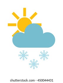 Single weather icon cloud with snow storm meteorology winter element