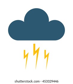 Single weather icon cloud with snow storm meteorology winter element