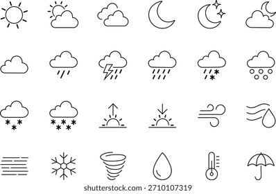 A single weather icon design, likely part of a larger set, featuring common weather elements in a clean style.