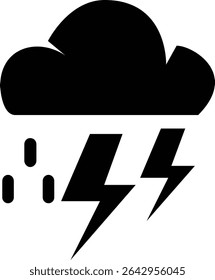 A single weather icon silhouette, featuring a distinctive minimalist style.