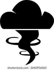 A single weather icon silhouette, likely depicting a weather condition. The silhouette style is a distinctive feature.