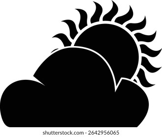 A single weather icon silhouette, likely part of a larger set, featuring a distinctive minimalist style.