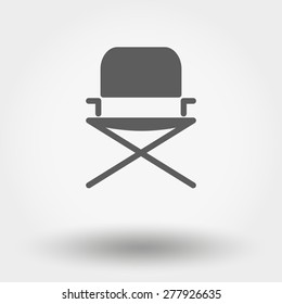 Single web icon Camping chair. Vector illustration on a white background.  Flat design style.