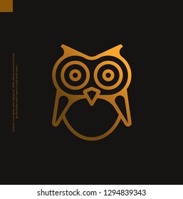 Single weight line Owl logo, vector, eps 10