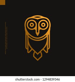 Golden Owl Logo Icon Vector: vector de stock (libre de regalías