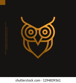 Single weight line Owl logo, vector, eps 10