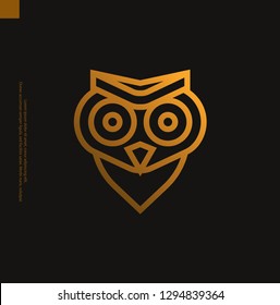 Single weight line Owl logo, vector, eps 10