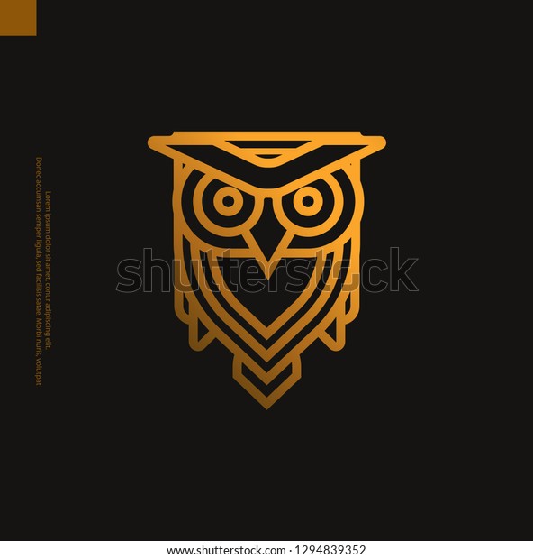 Single Weight Line Owl Logo Vector Stock Vector (Royalty Free) 1294839352