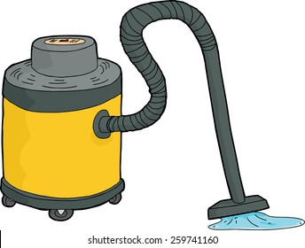 Single Wet Dry Shop Vacuum Sucking Water