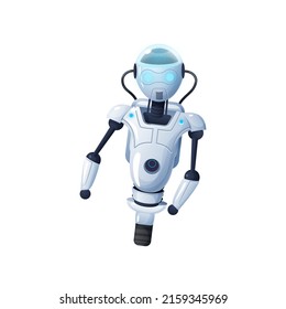 Single wheel robot future house assistant helper isolated futuristic character. Vector modern kids toy, humanoid robotic automation. Artificial intelligence electronic cyborg digital robotic machine