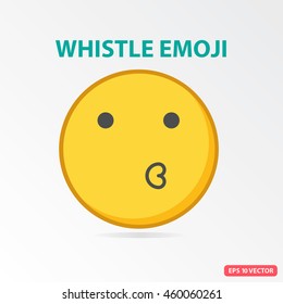 Single Whistle emoji. Isolated vector illustration on white background.