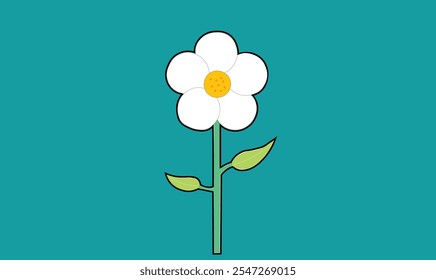 
Single white flower vector illustration image for use.