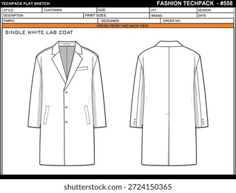DISEÑO DE PLANTILLA DE DISEÑO DE TECHPACK VACÍO FÁCIL EDITABLE DE LA CAPA DE LABORATORIO BLANCA ÚNICA