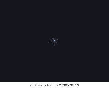 Single white lightning bolt striking against a dark background, minimalist design with electric blue glow, isolated composition
