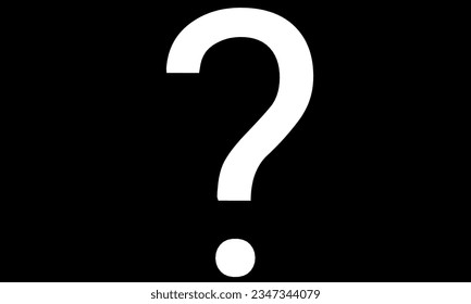 Single white question mark isolated on black background. Confused condition concept need help and answer.