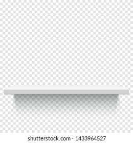 Single white shelf.Template for your projects. Vector illustration.