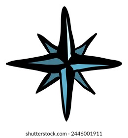 Single Wind Rose Doodle Icon