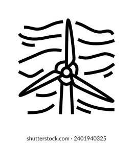 single wind turbine line icon vector. single wind turbine sign. isolated contour symbol black illustration