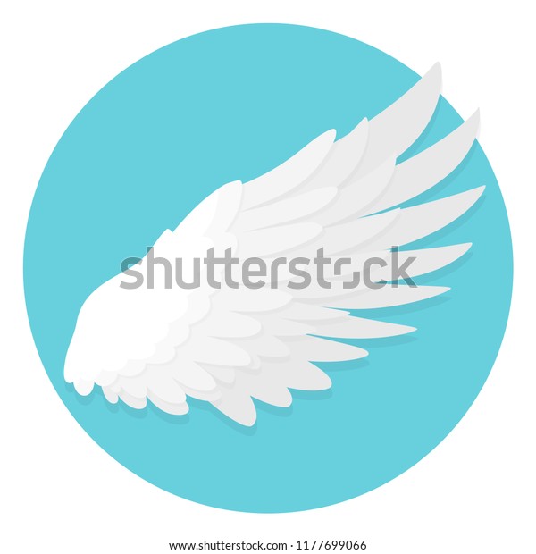 Single Wing Flat Design Icon Stock Vector (Royalty Free) 1177699066