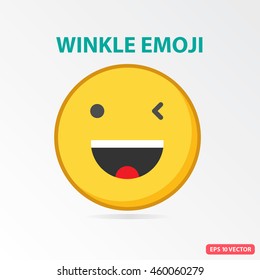 Single Winkle emoji. Isolated vector illustration on white background.