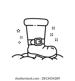 A single winter boot with buckle