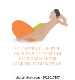 Single Women in the sleeping yoga pose or Yoganidrasana. Yoga pose for experienced yogi. Vector Illustration for yoga class, articles, advertisements etc.