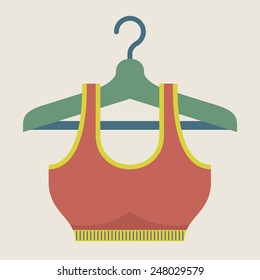 Single Women Sport Bra On Hanger Vector Illustration