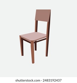 single wooden chair at isolate on a white background